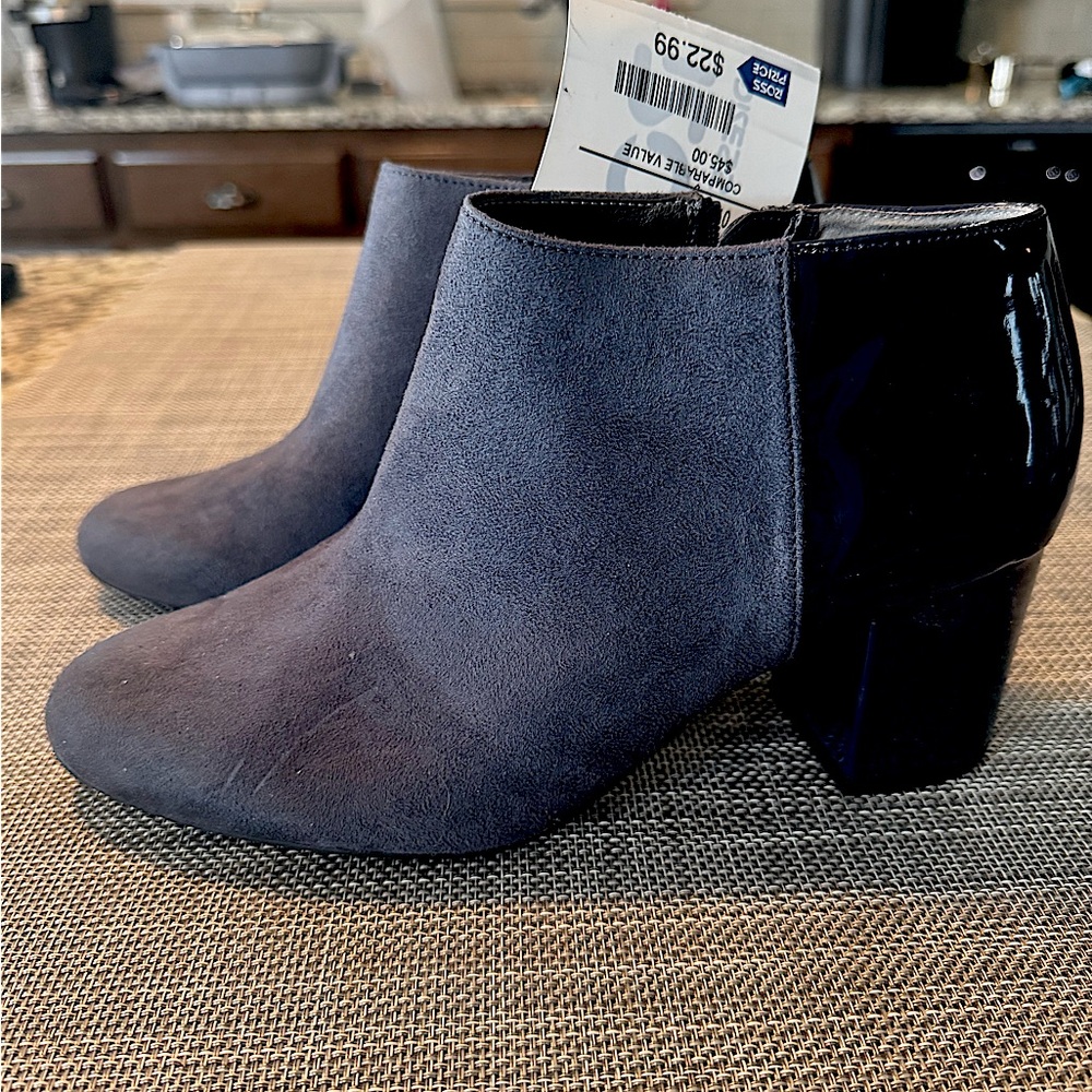 Blue ankle boots